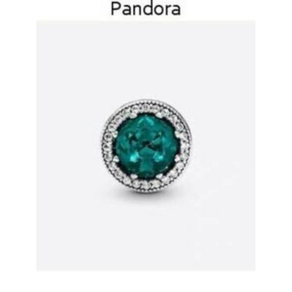 Pandora Silver and Teal Charm Bracelet